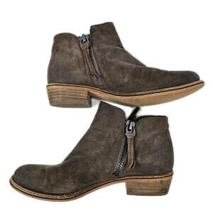 Gianni Bini A-Lister Double Zip Closure Suede Leather Heel Booties 6.5